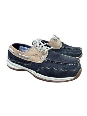 Rockport Works Women's Steel Toe Boat Shoes Blue Size 8 Wide Slip Resistant